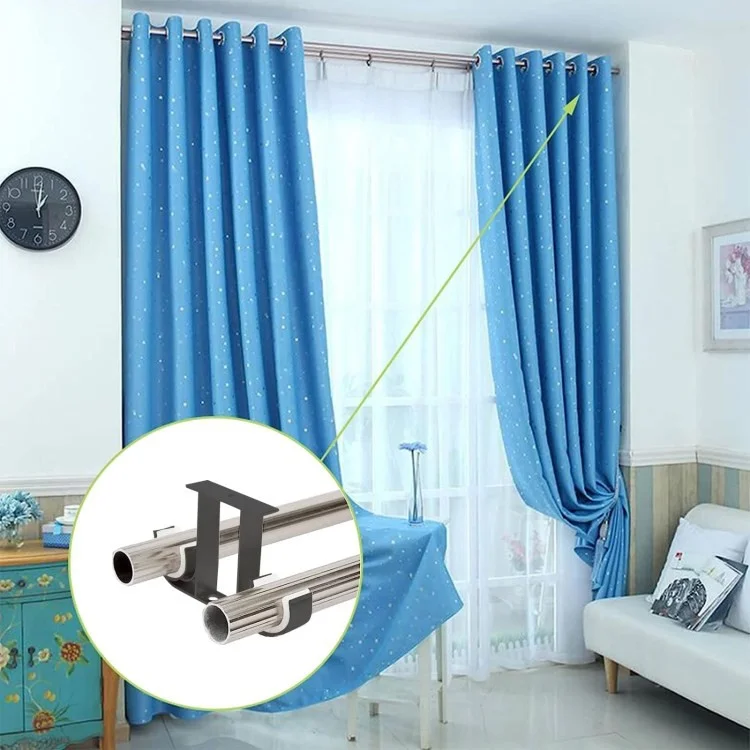 4pcs Top Montiert Aluminiumlegierung Doppelvorhangstangenhalter Römischhalter Stützregal - Weiß