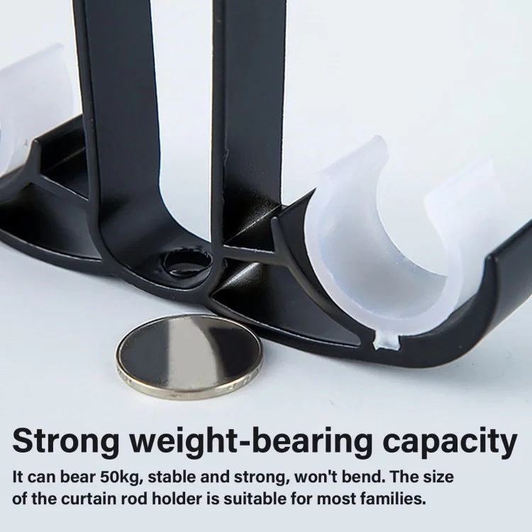 4pcs Top Montiert Aluminiumlegierung Doppelvorhangstangenhalter Römischhalter Stützregal - Weiß