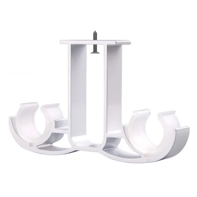 4pcs Top Montiert Aluminiumlegierung Doppelvorhangstangenhalter Römischhalter Stützregal - Weiß