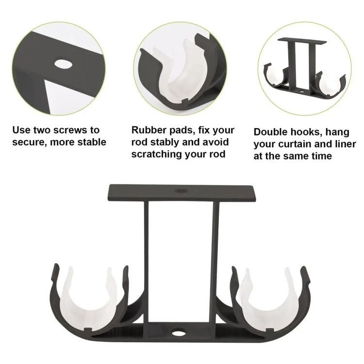 4pcs Top Montiert Aluminiumlegierung Doppelvorhangstangenhalter Römischhalter Stützregal - Weiß