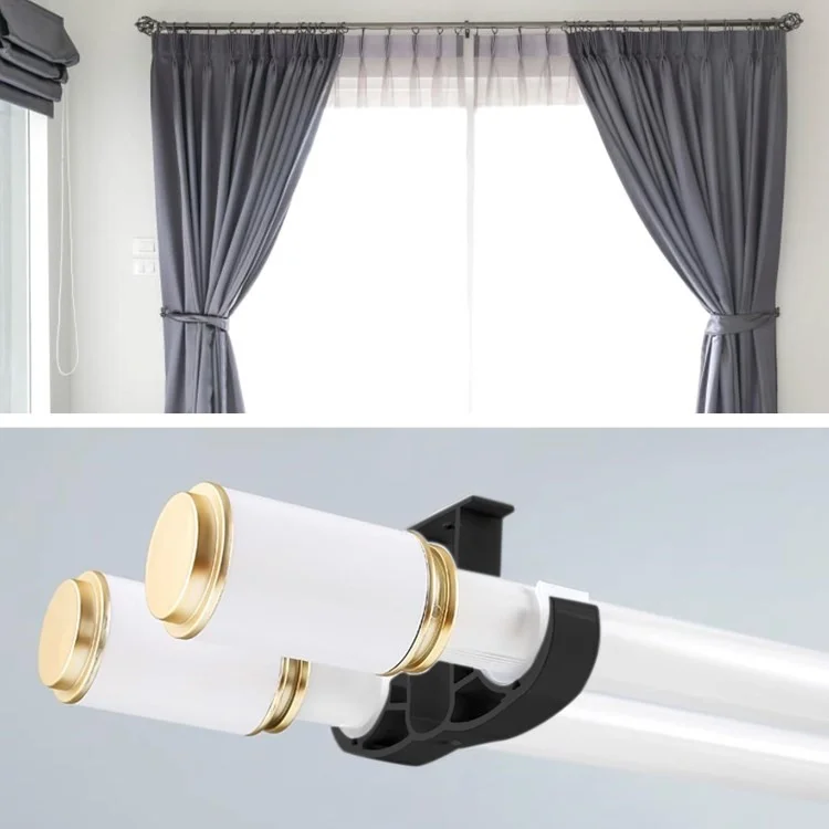 4pcs Top Montiert Aluminiumlegierung Doppelvorhangstangenhalter Römischhalter Stützregal - Weiß