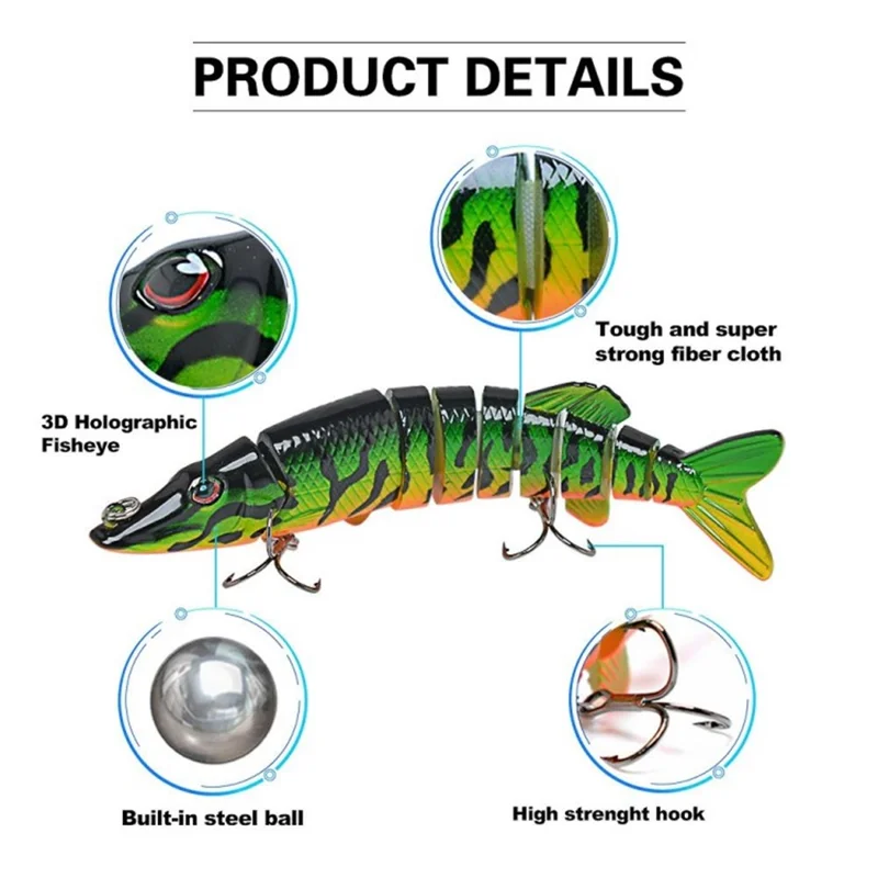 12.6cm 20g Fishing Bait Bass Trout Multi Jointed Swimbaits Slow Sinking Bionic Swimming Fish Lure - Style A