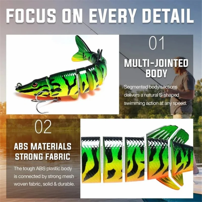 12.6cm 20g Fishing Bait Bass Trout Multi Jointed Swimbaits Slow Sinking Bionic Swimming Fish Lure - Style A