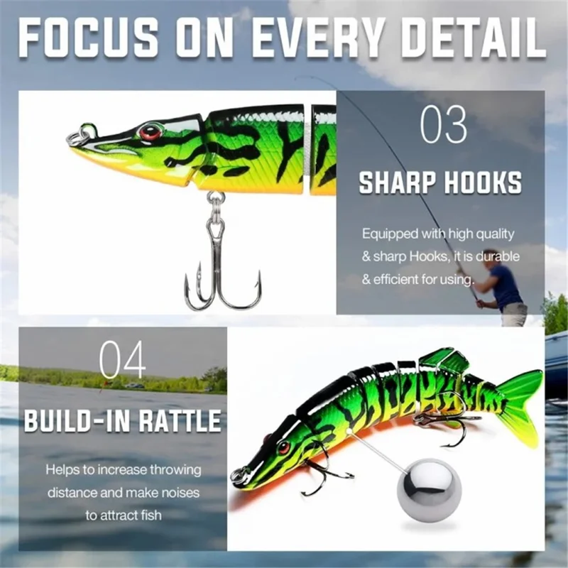 12.6cm 20g Fishing Bait Bass Trout Multi Jointed Swimbaits Slow Sinking Bionic Swimming Fish Lure - Style A