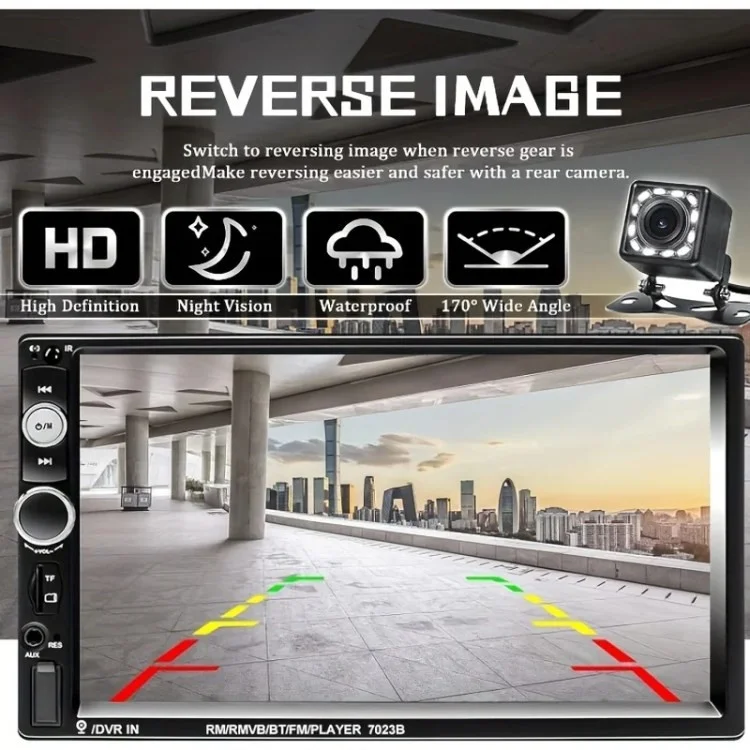F7023C 2 Din 7 Inch Touch Screen Car Player FM Radio Bluetooth-compatible Stereo Auto MP5 Player - Carplay