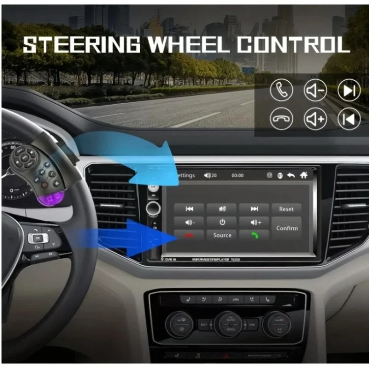 F7023C 2 Din 7 Inch Touch Screen Car Player FM Radio Bluetooth-compatible Stereo Auto MP5 Player - Carplay