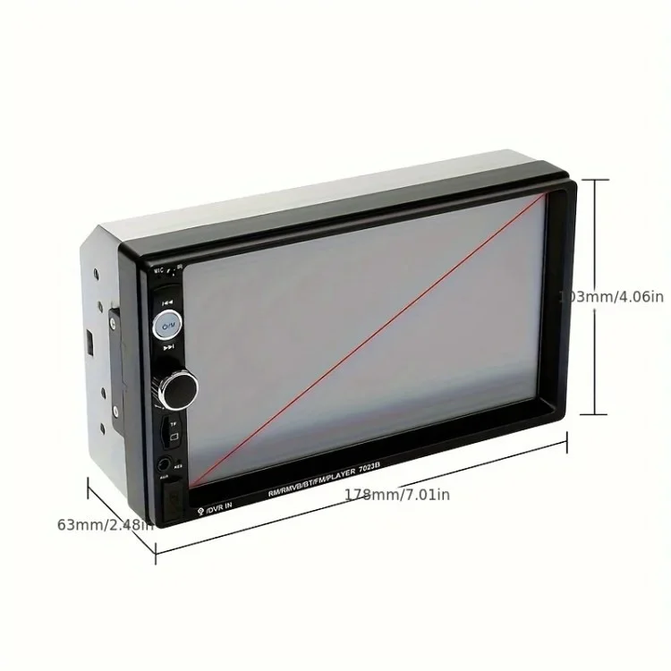 F7023C 2 Din 7 Inch Touch Screen Car Player FM Radio Bluetooth-compatible Stereo Auto MP5 Player - Carplay