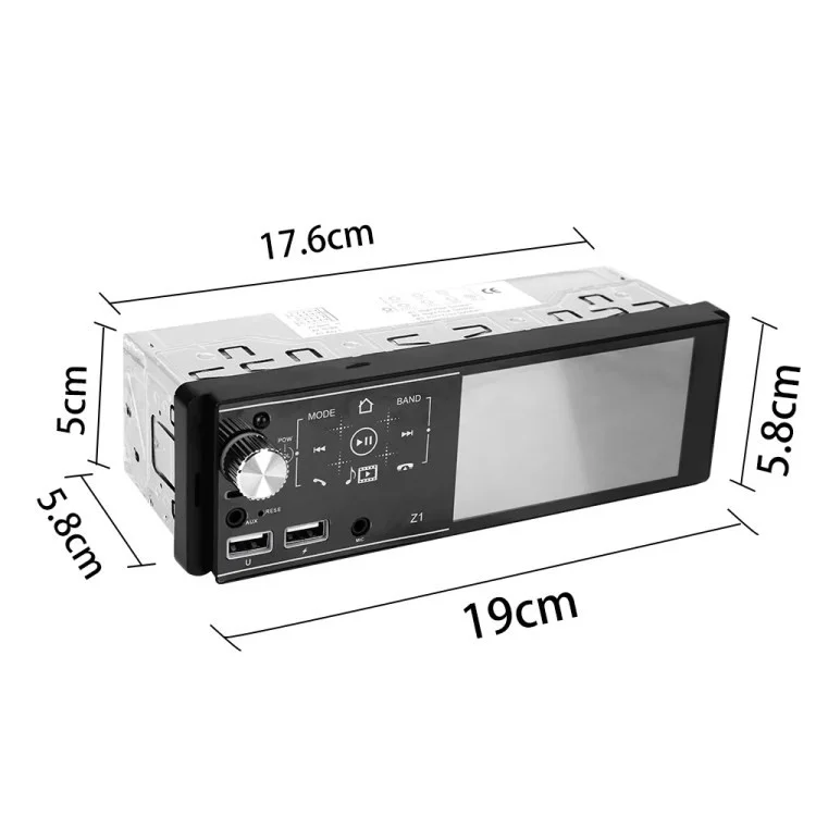 Z1 Touch Screen Dual USB Car Bluetooth-compatible MP5 Player Colorful Light FM Radio Media Player