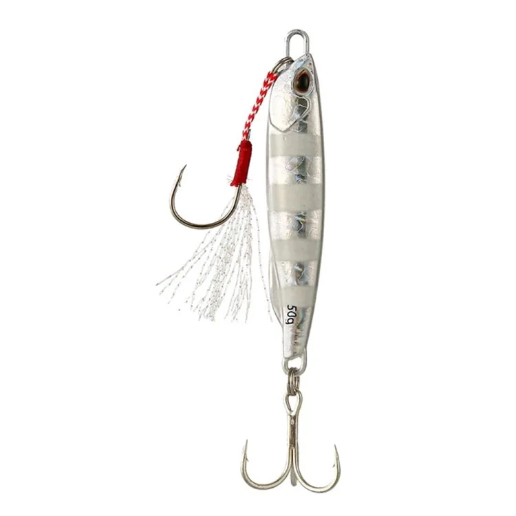 50g Metal Cast Jig Spoon Shore Casting Jigging Fishing Lure Artificial Bait Tackle - Estilo 1