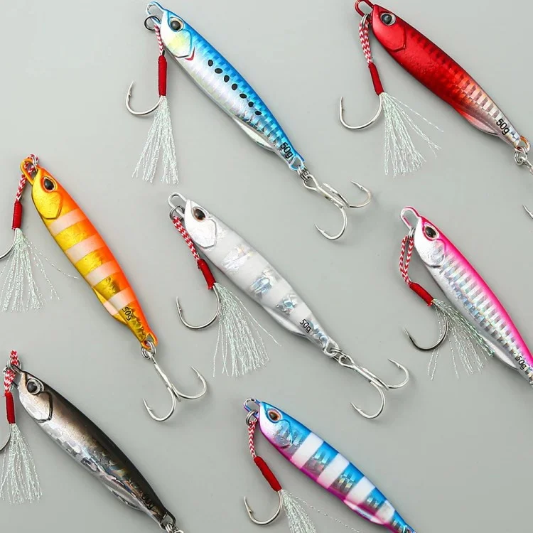 50g Metal Cast Jig Spoon Shore Casting Jigging Fishing Lure Artificial Bait Tackle - Estilo 1