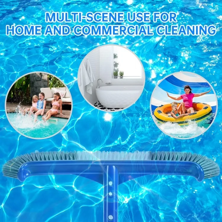 Cepillo de la Piscina de 17.5 Pulgadas Para la Limpieza de Paredes de la Piscina de Nylon Extremos Curvos de la Piscina Del Cepillo de la Piscina