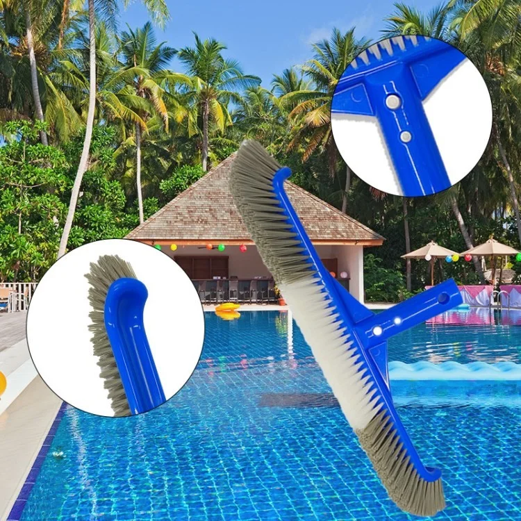 Cepillo de la Piscina de 17.5 Pulgadas Para la Limpieza de Paredes de la Piscina de Nylon Extremos Curvos de la Piscina Del Cepillo de la Piscina