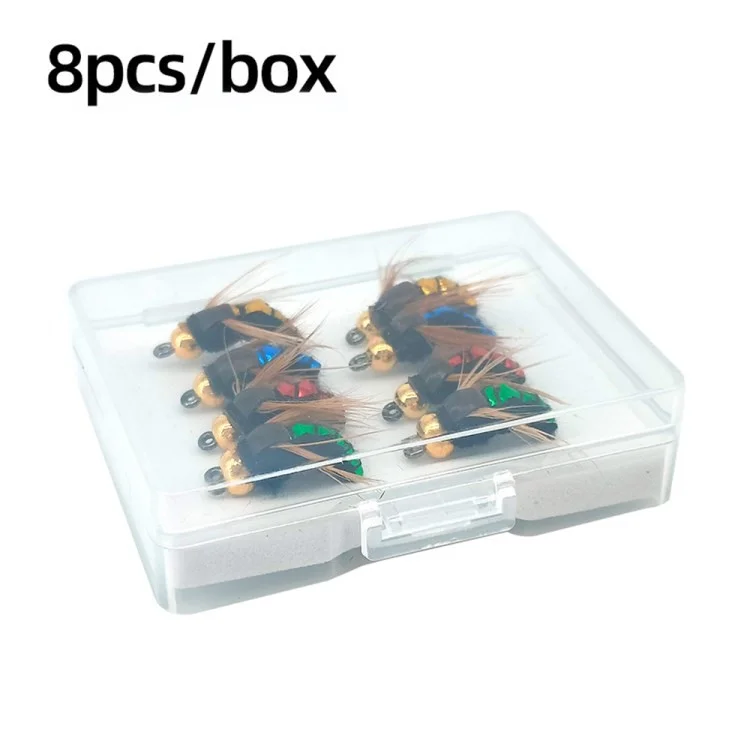 Xb022 8pcs Künstliche Fliegenköder Fischereifliegen Kit Insekten Angelköder Mit Aufbewahrungsbox