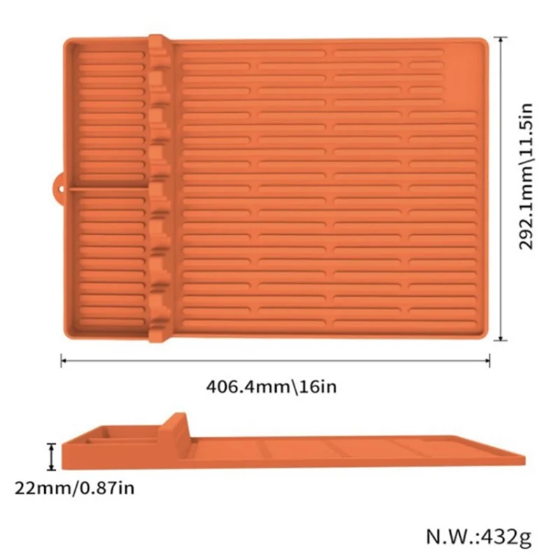 Para Blackstone Silicone Silicone Tools Teraling Secateing Bottle Spatula Storage Mat Grill BBQ Caddy Utensils Holder (BPA Free, Sem FDA) - Vermelho