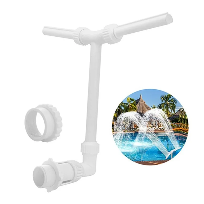 Pool Fountain Water Sprinkler Pond Swimming Jet Attachment Decorative Sprayer - Dual-Head with Adapter