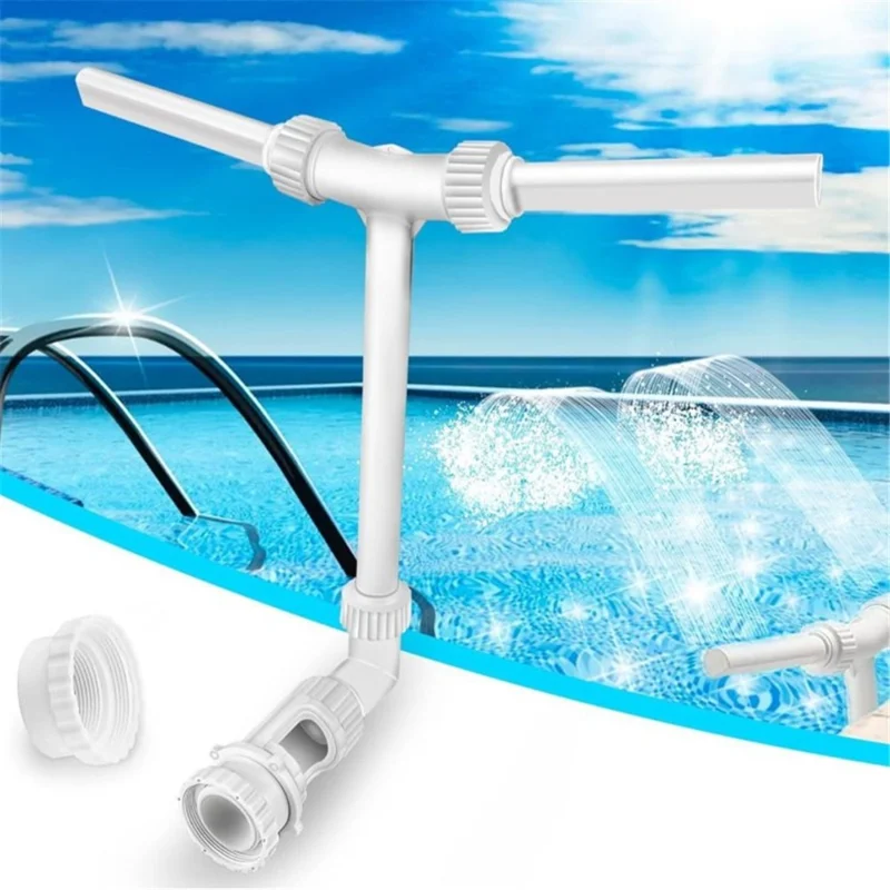 Pool Fountain Water Sprinkler Pond Swimming Jet Attachment Decorative Sprayer - Dual-Head with Adapter