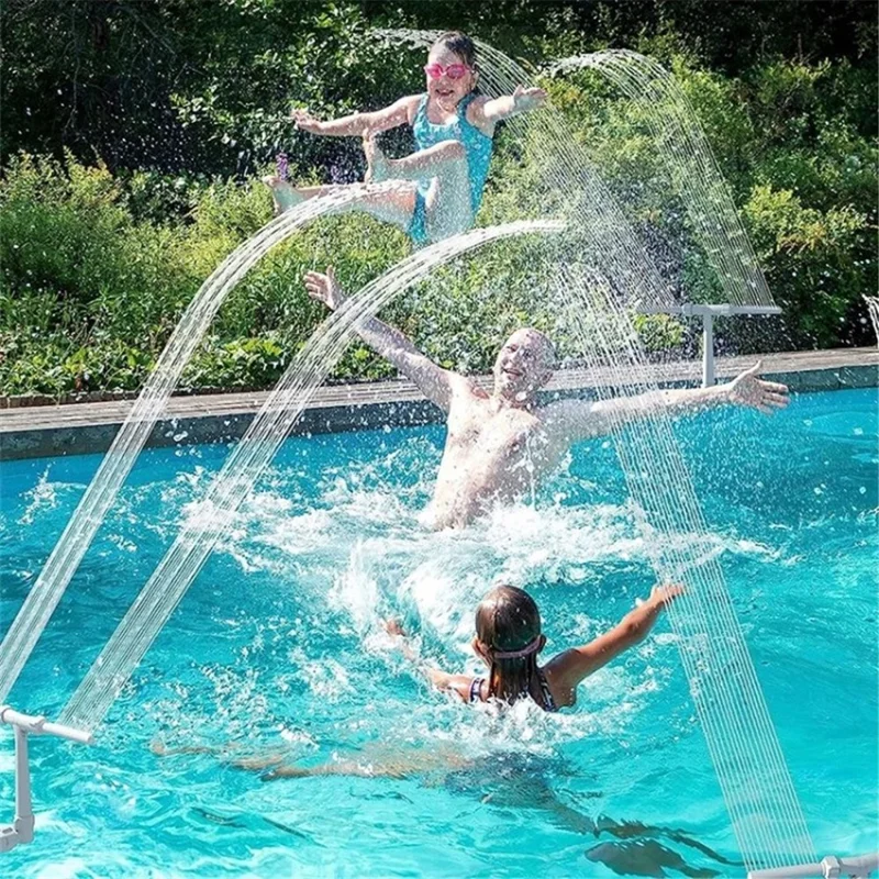 Pool Fountain Water Sprinkler Pond Swimming Jet Attachment Decorative Sprayer - Dual-Head with Adapter