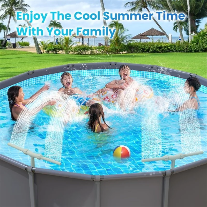 Pool Fountain Water Sprinkler Pond Swimming Jet Attachment Decorative Sprayer - Dual-Head with Adapter