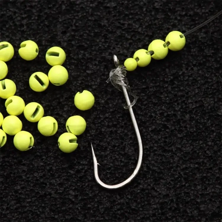 25Pcs 2.5mm Slotted Tungsten Alloy Beads Fly Tying Material Fishing Accessories - Pink