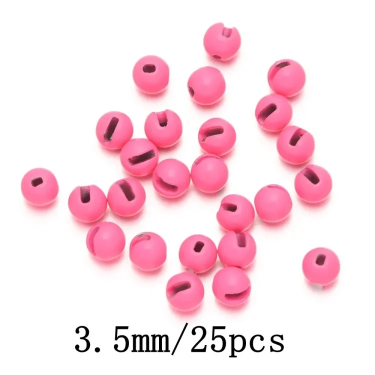 25 Pezzi da 3,5 mm Per Perle in Lega di Tungsteno Per Perle di Materiale Fai -da -te Folte di Pesca a Mosca - Rosa