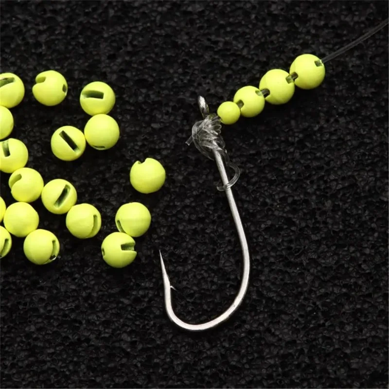 25Pcs 4mm Tungsten Alloy Beads Fly Tying Material Slotted Beads Fishing Accessories - Pink