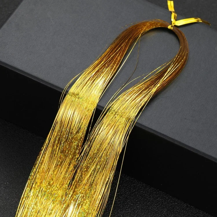 90 cm de Long de Couleur Laser Fibre Chimique Fibre à Haute Température Silk Flom Fishing Lure Ligne DIY Matériau - or