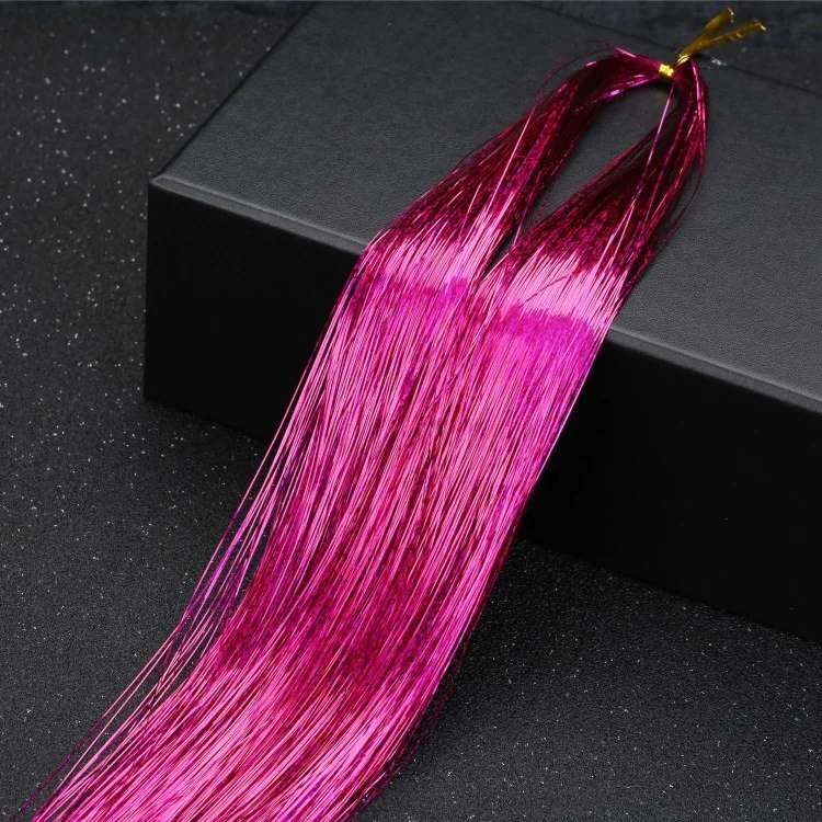 90cm Long Laser Color Wig Chemical Fiber High Temperature Silk Fly Fishing Lure Line DIY Material - Rose