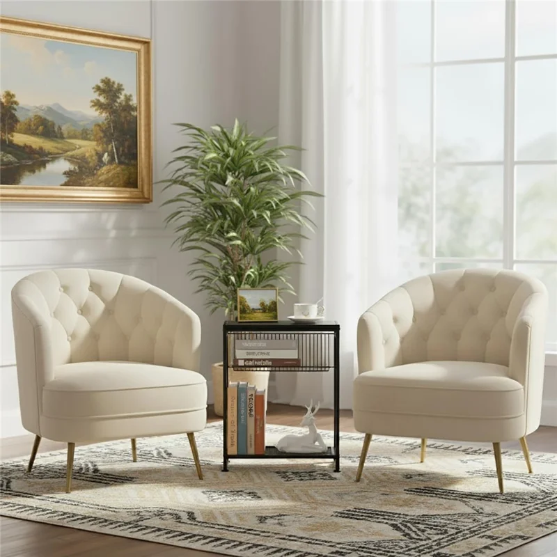 DULCII Wooden Board Magazine Table with Iron Mesh Shelf for Living Room Side End Desk, 400 x 167 x 550mm - Black Dark Walnut