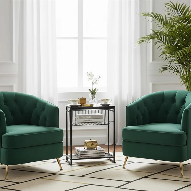 DULCII Wooden Board Magazine Table with Iron Mesh Shelf for Living Room Side End Desk, 400 x 167 x 550mm - Black Dark Walnut