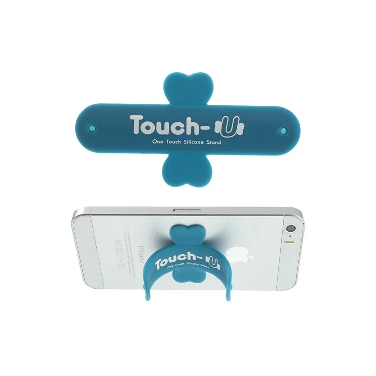 Universal Portable Touch U One Touch Silicone Stand for iPhone Samsung HTC Sony Mobile Phones Tablets - Blue