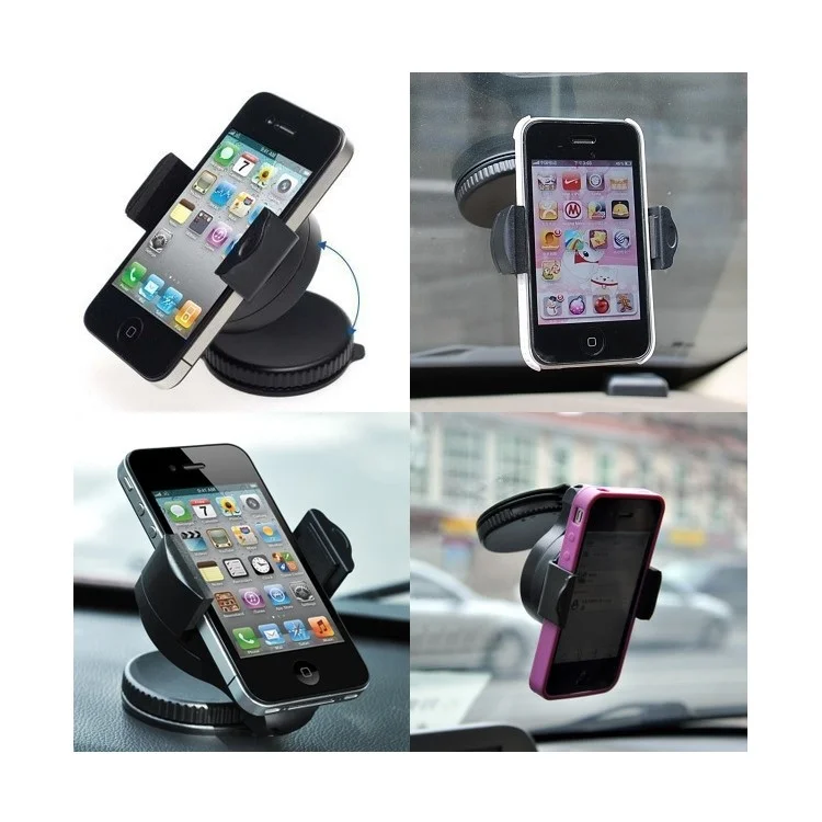 Universal 360 Swivel Mini Suction Cup Car Mount Phone Holder for Mobile Phones PDA GPS, Width: 5cm-8cm