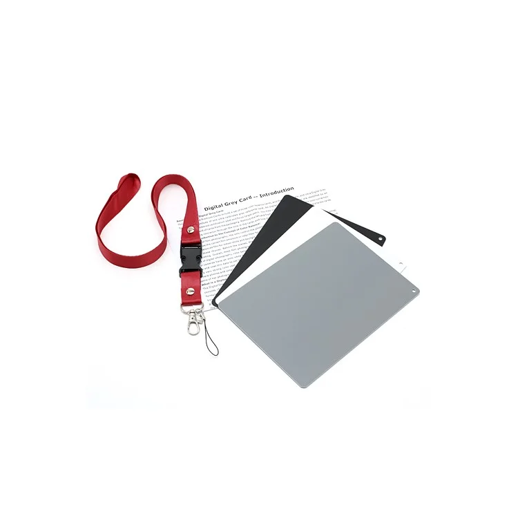 3 in 1 Digital Gray Card White Balance Tool with Strap, 175mm x 120mm