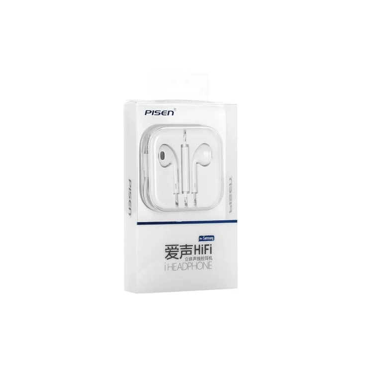 Pisen G203 3.5mm Jack HIFI Stereo Earphone with Mic for Samsung Series