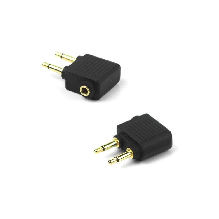 3.5mm to 2 x 3.5mm Airplane Airline Headphone Earphone Jack Audio Adapter