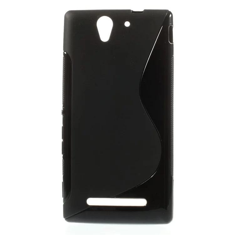 S-Curve Line TPU Case Cover for Sony Xperia C3 D2533 / C3 Dual D2502 - Black
