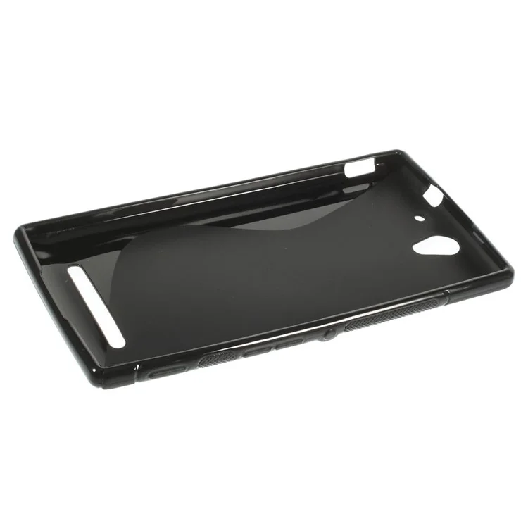S-Curve Line TPU Case Cover for Sony Xperia C3 D2533 / C3 Dual D2502 - Black