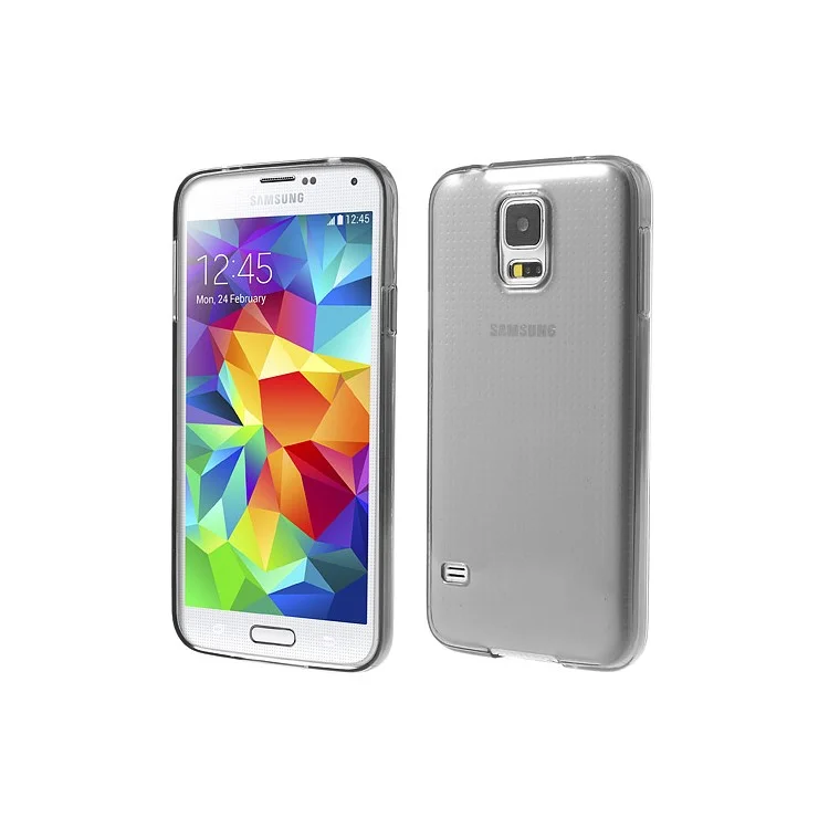 Ultra Slim 0.5mm Soft TPU Case for Samsung Galaxy S5 G900F G900I - Transparent Grey