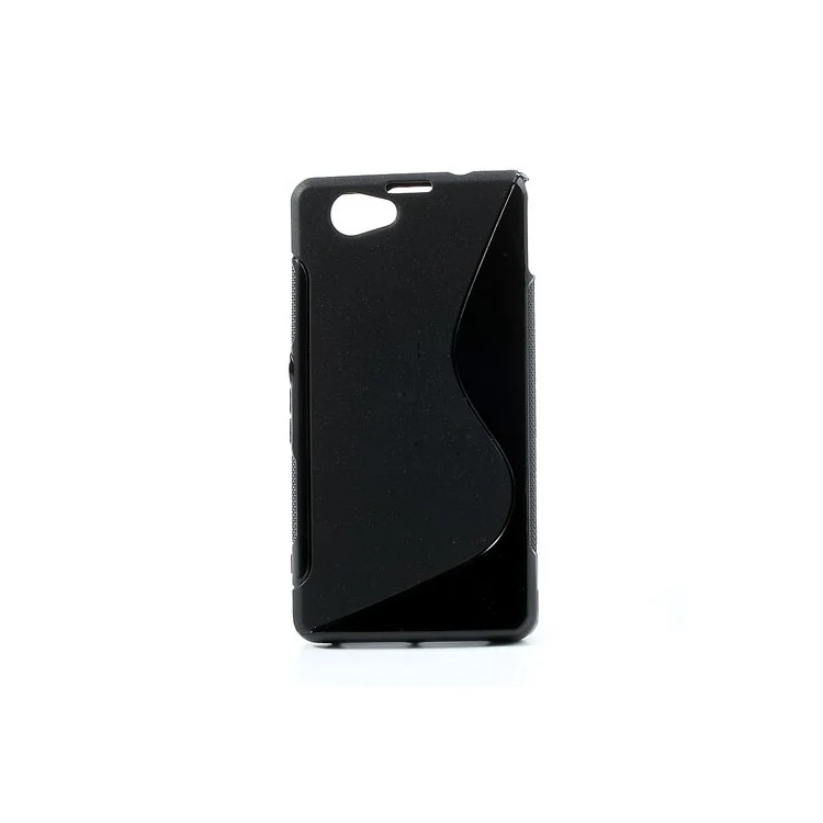 Black S-Line Wave TPU Case for Sony Xperia Z1 Mini Compact D5503
