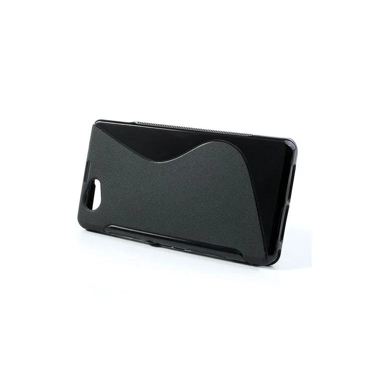 Black S-Line Wave TPU Case for Sony Xperia Z1 Mini Compact D5503