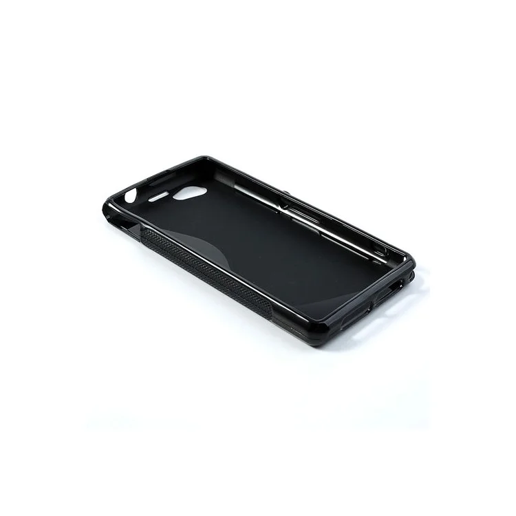 Black S-Line Wave TPU Case for Sony Xperia Z1 Mini Compact D5503