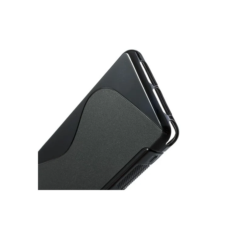 Black S-Line Wave TPU Case for Sony Xperia Z1 Mini Compact D5503