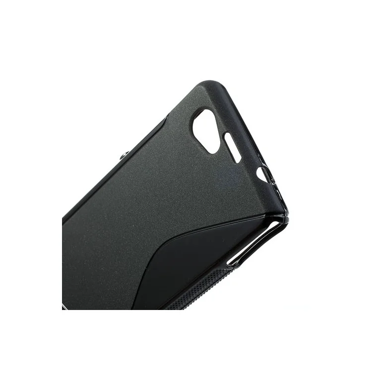 Black S-Line Wave TPU Case for Sony Xperia Z1 Mini Compact D5503