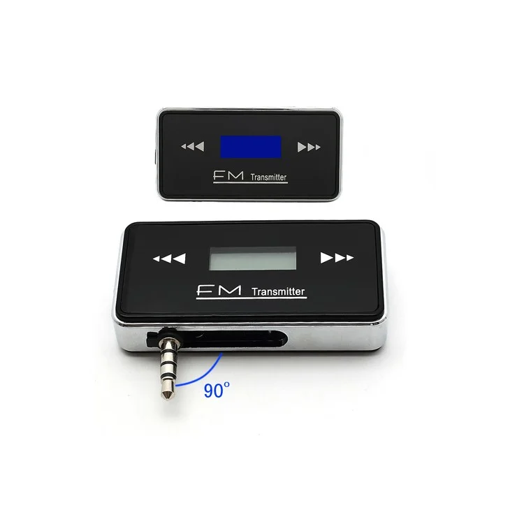 Universal 90 Degree Foldable 3.5mm Jack Mini Car Stereo FM Transmitter for iPod iPhone Samsung HTC Blackberry Etc