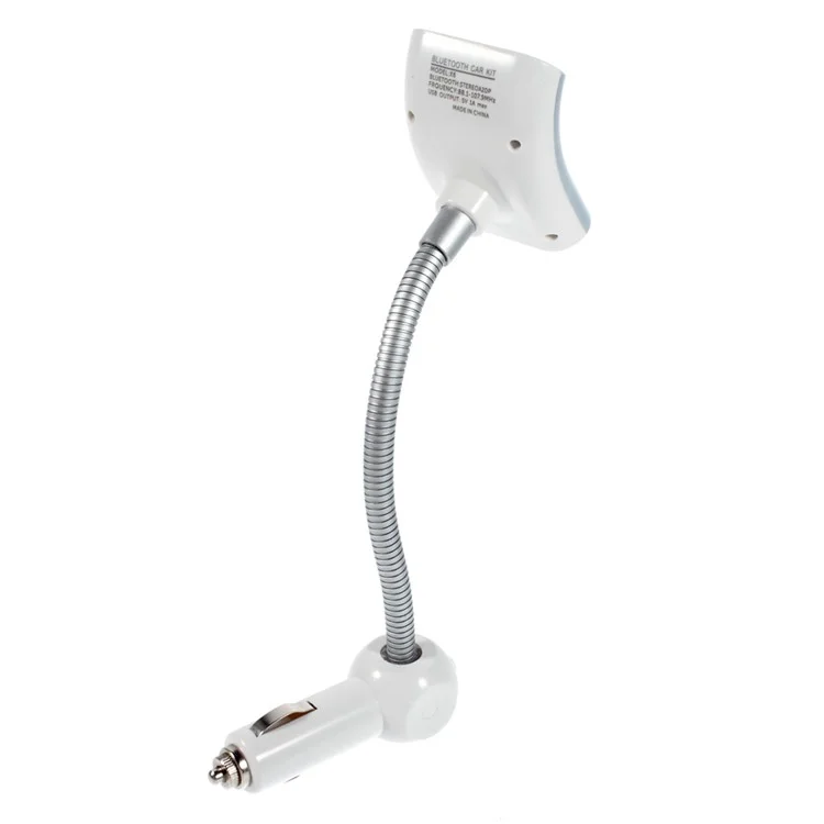 LED Display Bluetooth FM Transmitter MP3 Player Car Kit w/ Mic - White