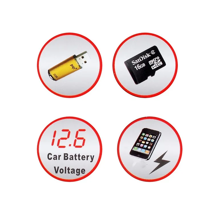 LED Display Bluetooth FM Transmitter MP3 Player Car Kit w/ Mic - White