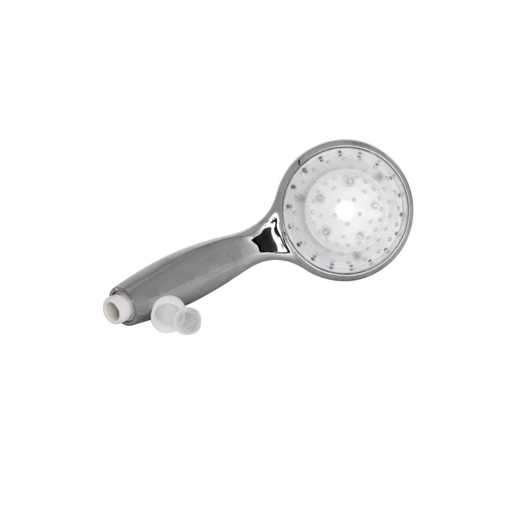 7 Colors Changing LED Shower Head Nozzle Electroplating Hand (5 LEDs)