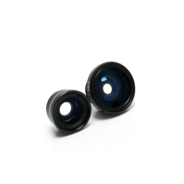 Universal Clip 3 in 1 Fisheye-lens & Wide-angle & Macro Lens Kit for iPhone / iPad / Samsung / HTC / LG Phone - Black