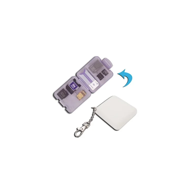 Portable Mini Micro SD SIM Memory Card Holder Case with Keychain