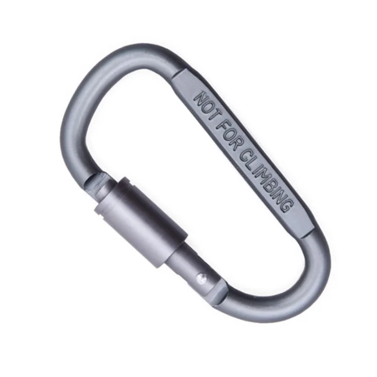 D-shaped Link Metal Climbing Button Carabiner Buckle for Outdoor Hiking Climbing