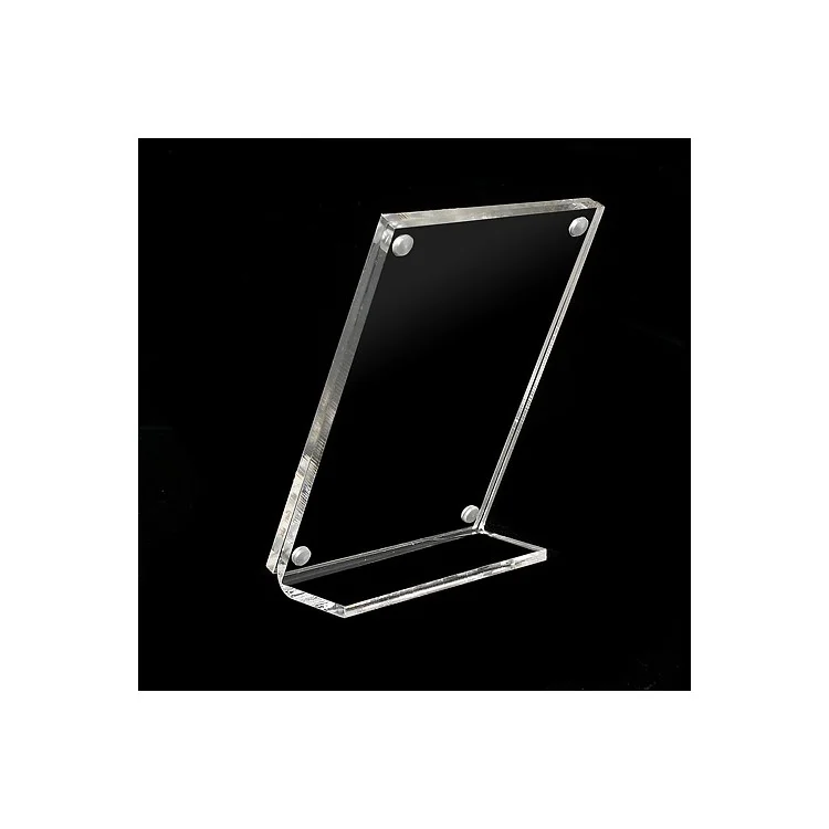 5Pcs/Pack Clear Acrylic Magnetic Closure Holder for Card Sign Menu Photo Display, Size: 7.1 x 10.2cm